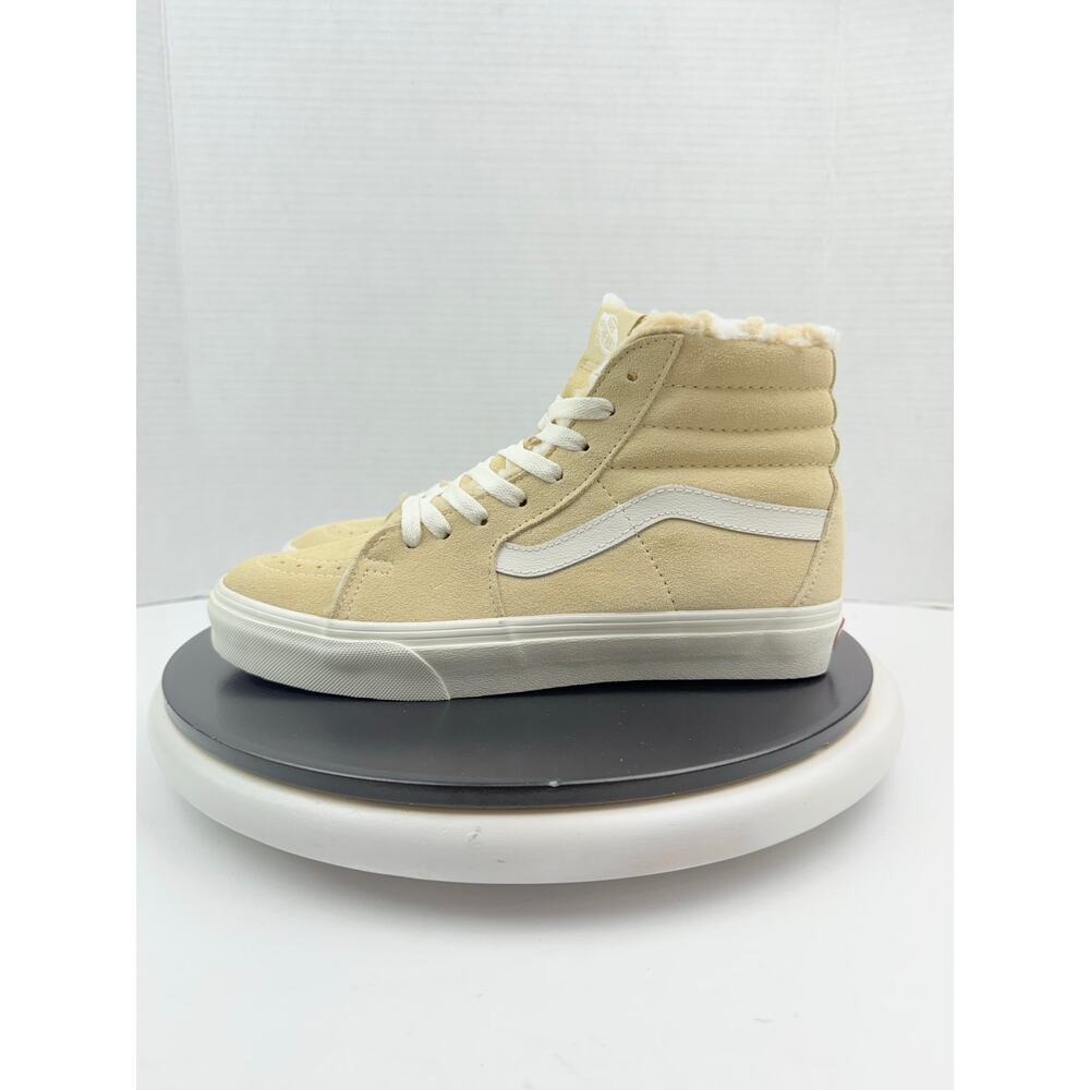 Vans Sk8-Hi Sherpa Cozy Hug Womens Size 9.5 Biscotti Yellow Skater Shoes Sneaker